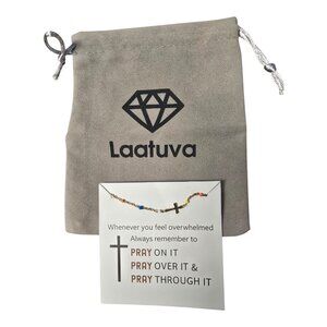 Laatuva Women's Pray On It Stainless Steel Cross Bracelet Adjustable